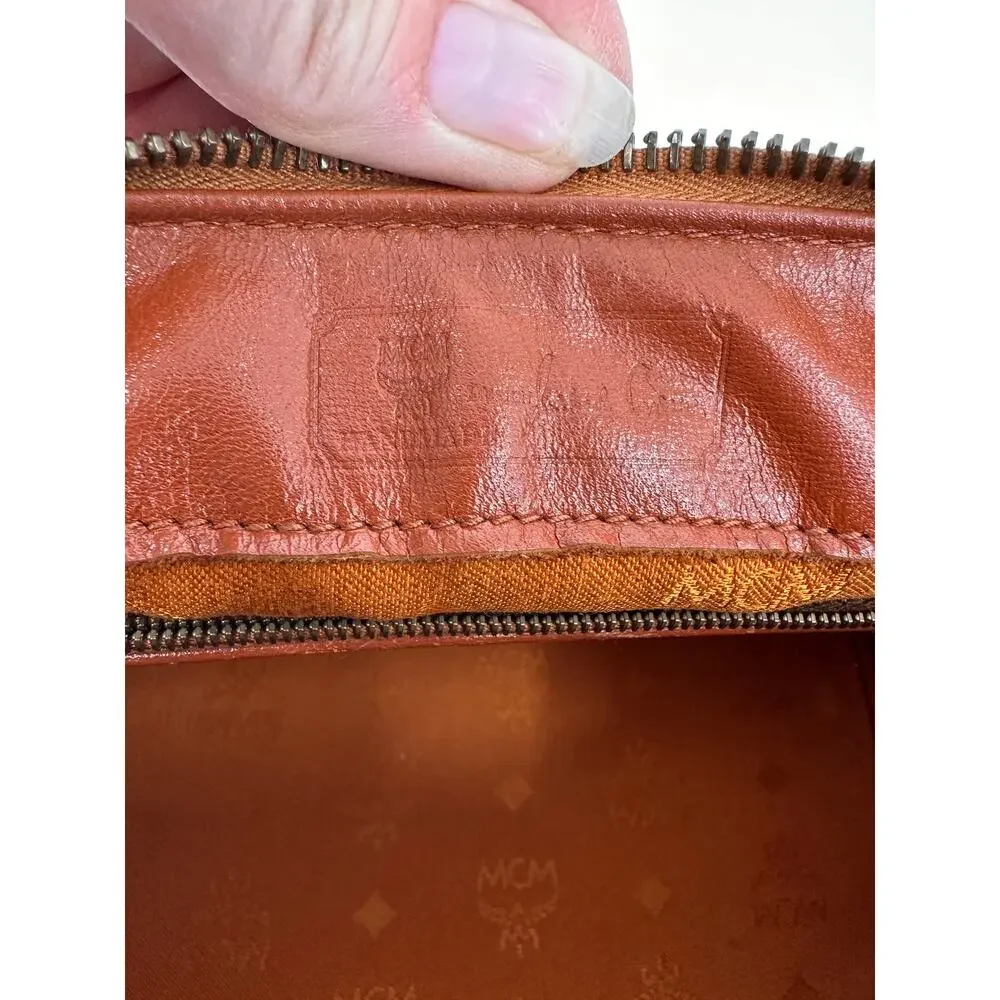 Vintage MCM Visetos Cognac Monogram Boston Bag Crossbody Munchen Germany